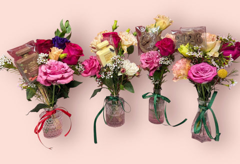 Luxury Mini Vase Gifts - Flowers & Artisan Chocolate