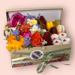MACAROONS , CHOCOLATES & BLOOMS GIFT BOX Gift Box Bunchilicious 