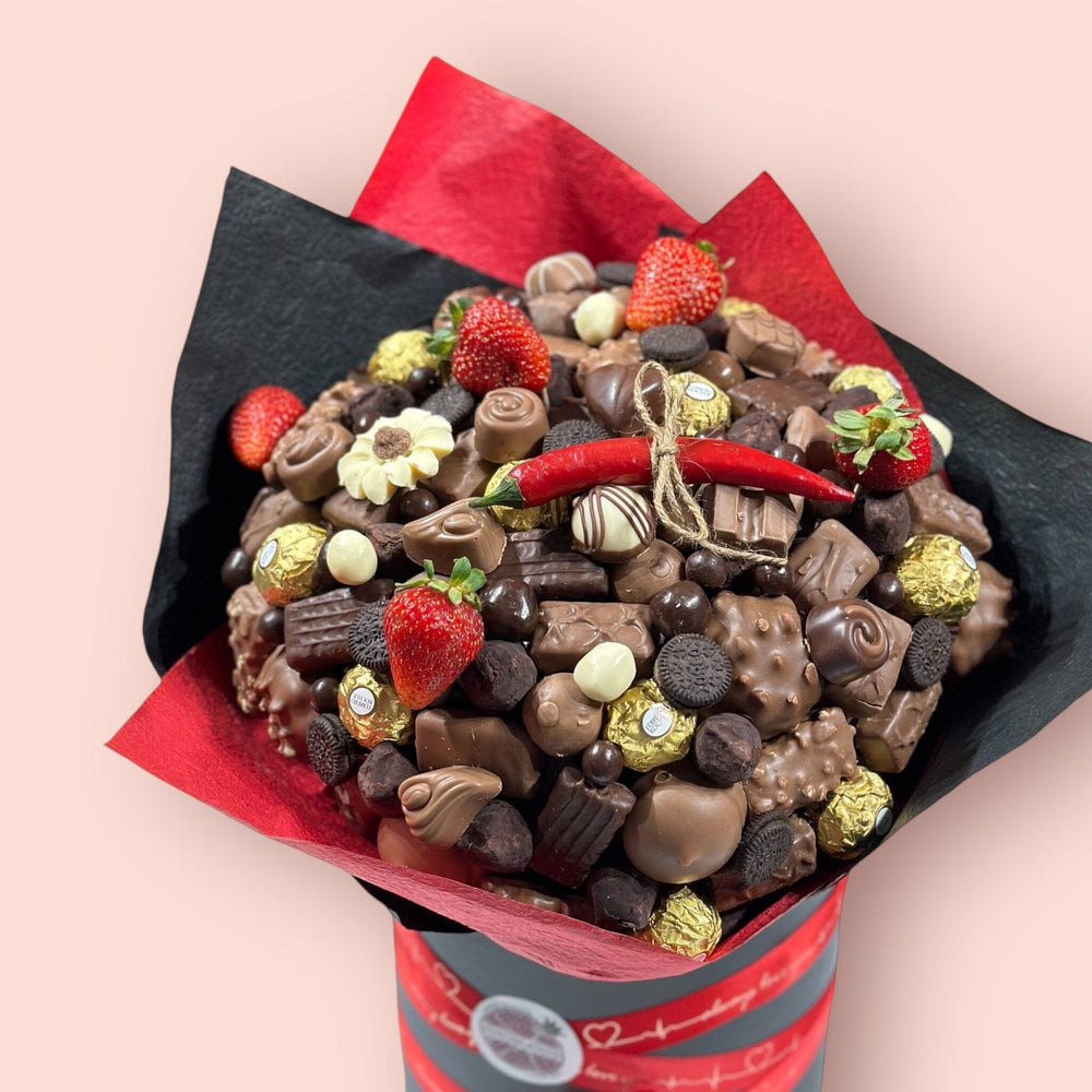 CHOCO FLAME GIANT - CHOCOLATE BOUQUET Chocolate Bunchilicious Large Size in a Black Box 