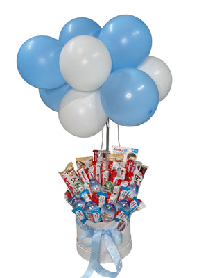 KINDER EGG CHOCOLATE BOUQUET WITH BALOONS Kinders Bouquets Bunchilicious For Him 