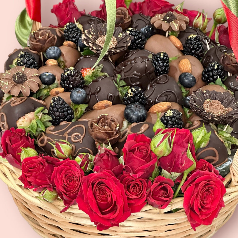 Dark Chocolate Indulgence Basket Gift Box Bunchilicious 