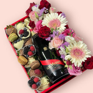 Mumm Champagne & Belgian Chocolate Floral Gift Box Bunchilicious 