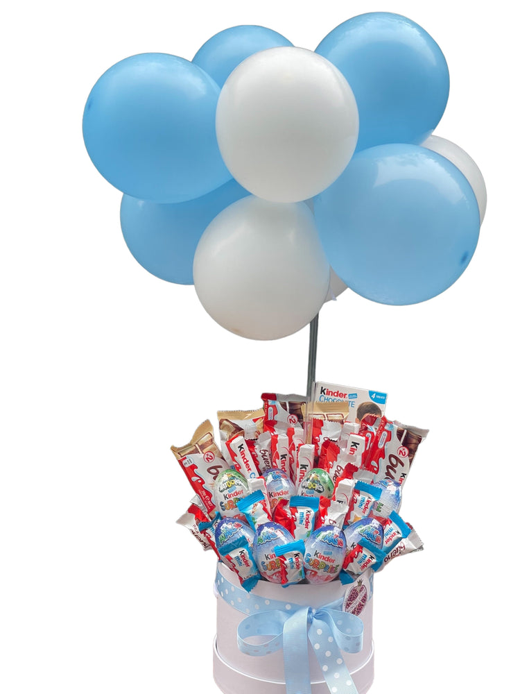 KINDER EGG CHOCOLATE BOUQUET WITH BALOONS Kinders Bouquets Bunchilicious 