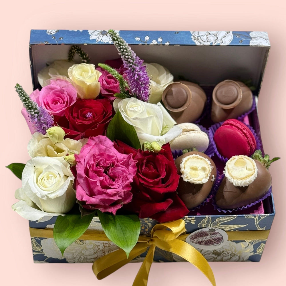 Macarons, Chocolate & Blooms Gift Box Gift Box Bunchilicious 