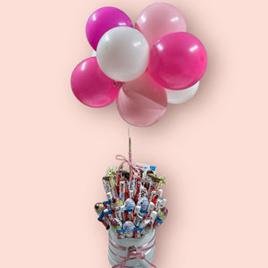 KINDER EGG CHOCOLATE BOUQUET WITH BALLOONS Kinders Bouquets Bunchilicious For Her 
