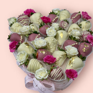 Pretty in Pink Chocolate Covered Strawberry Bouquet Chocolate-Dipped Berries Bunchilicious 