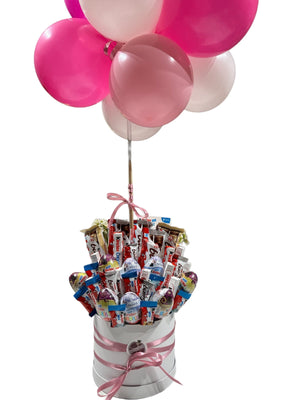 KINDER EGG CHOCOLATE BOUQUET WITH BALOONS Kinders Bouquets Bunchilicious 