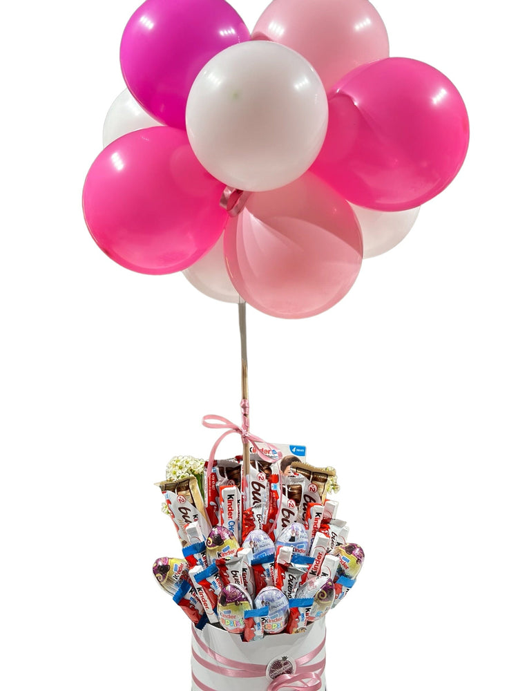 KINDER EGG CHOCOLATE BOUQUET WITH BALOONS Kinders Bouquets Bunchilicious 