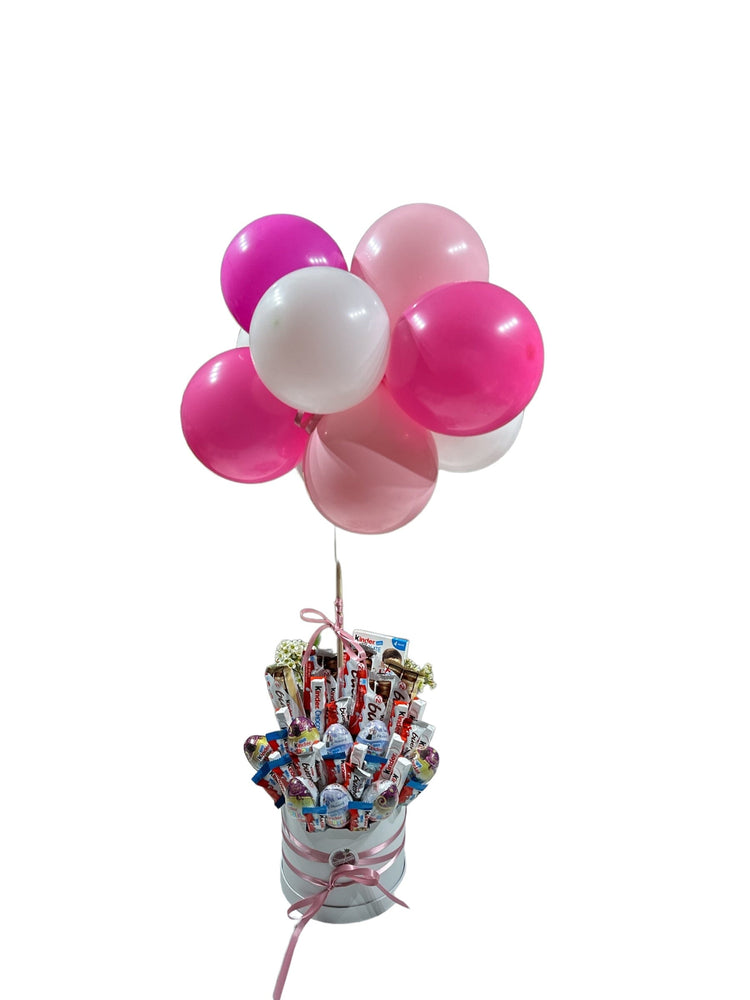 KINDER EGG CHOCOLATE BOUQUET WITH BALOONS Kinders Bouquets Bunchilicious For Her 