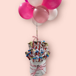 KINDER EGG CHOCOLATE BOUQUET WITH BALLOONS Kinders Bouquets Bunchilicious 
