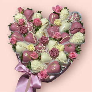 Pretty in Pink Chocolate Covered Strawberry Bouquet Chocolate-Dipped Berries Bunchilicious 