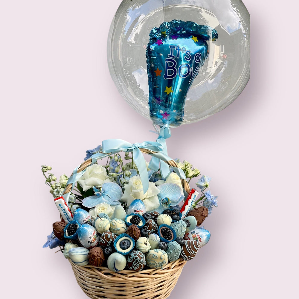 Blue Chocolate Indulgence Basket Baskets with chocolate Bunchilicious 