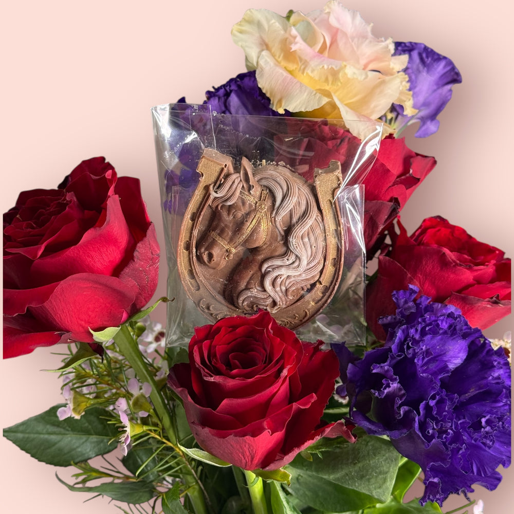 Chocolate Horse Medallion Flower Vase - Mini Luxury Gift