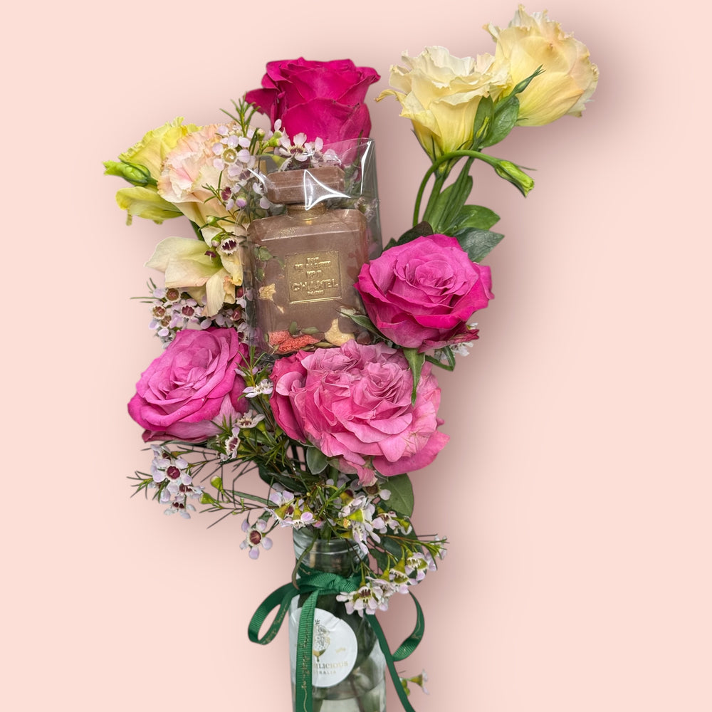 Chocolate Perfume Flower Vase - Luxury Mini Gift /Adelaide Delivery