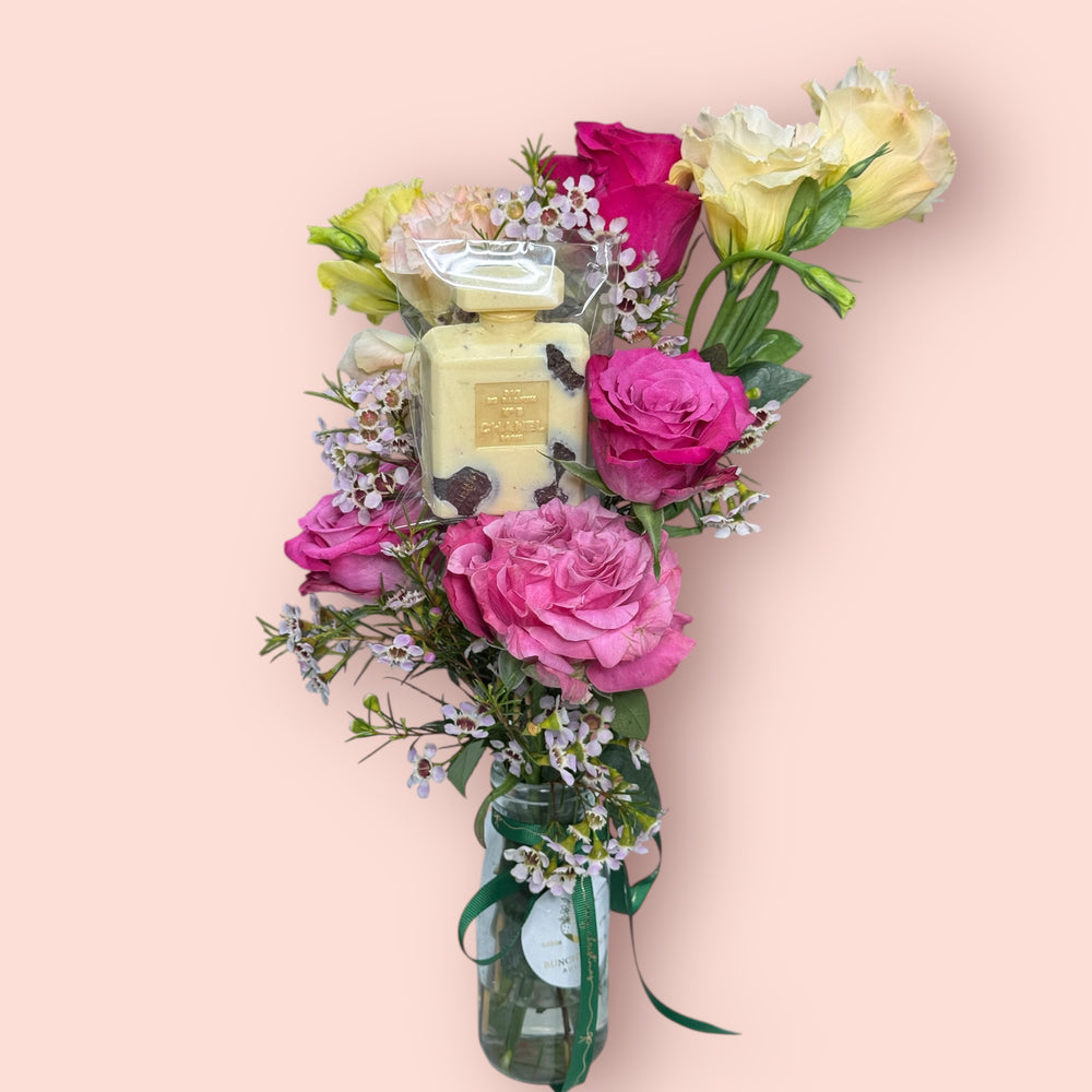 Chocolate Perfume Flower Vase - Luxury Mini Gift /Adelaide Delivery