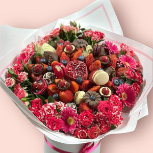 ROSY TREAT PREMIUM STRAWBERRY BOUQUET Chocolate-Dipped Berries Bunchilicious 