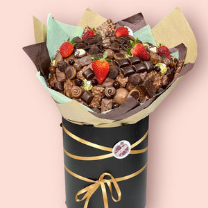CHOCO FLAME GIANT - CHOCOLATE BOUQUET Chocolate Bunchilicious Medium in a black box 