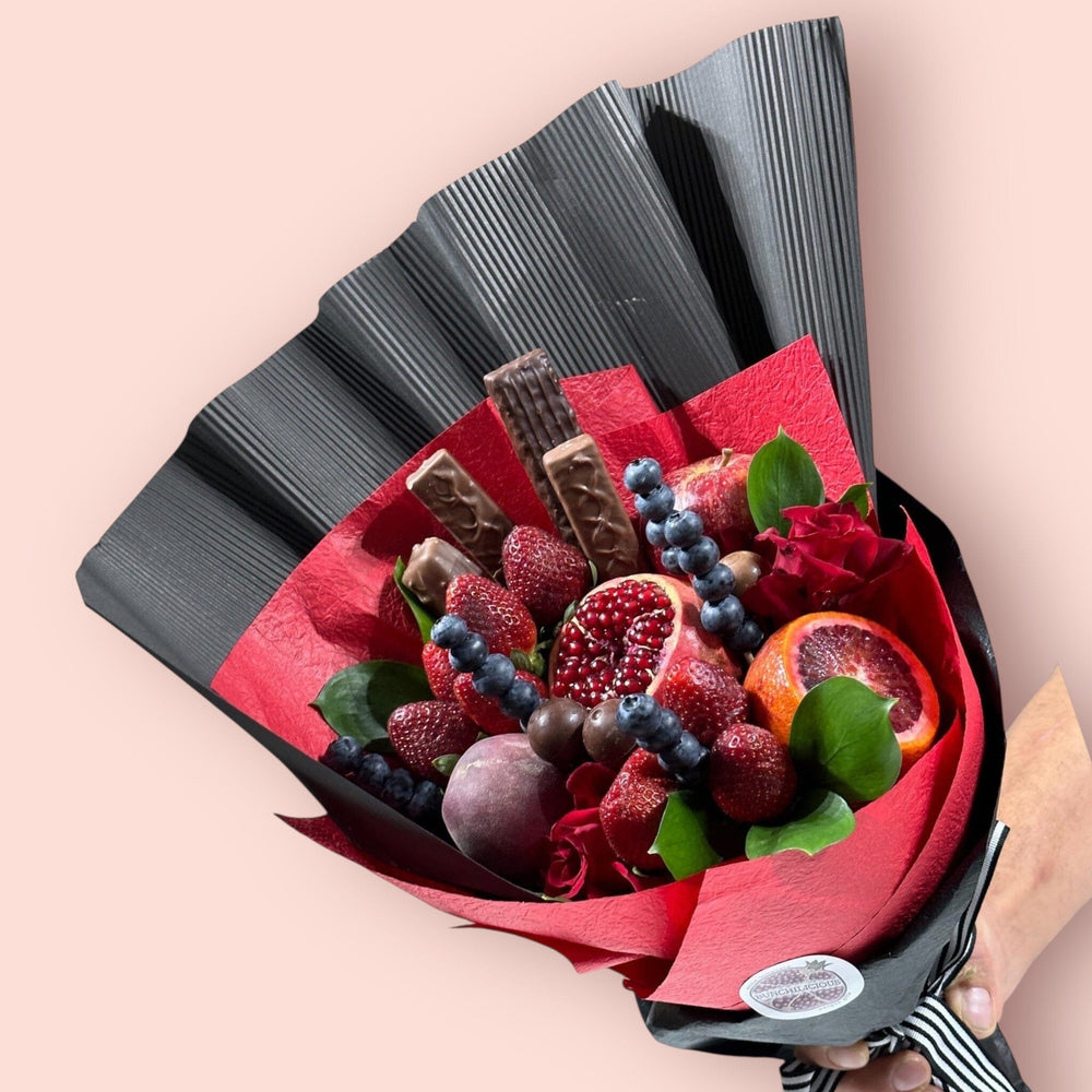 BLOOD CHOC ORANGE FRESH FRUITS BOUQUET Fruit and berries bouquet Bunchilicious 