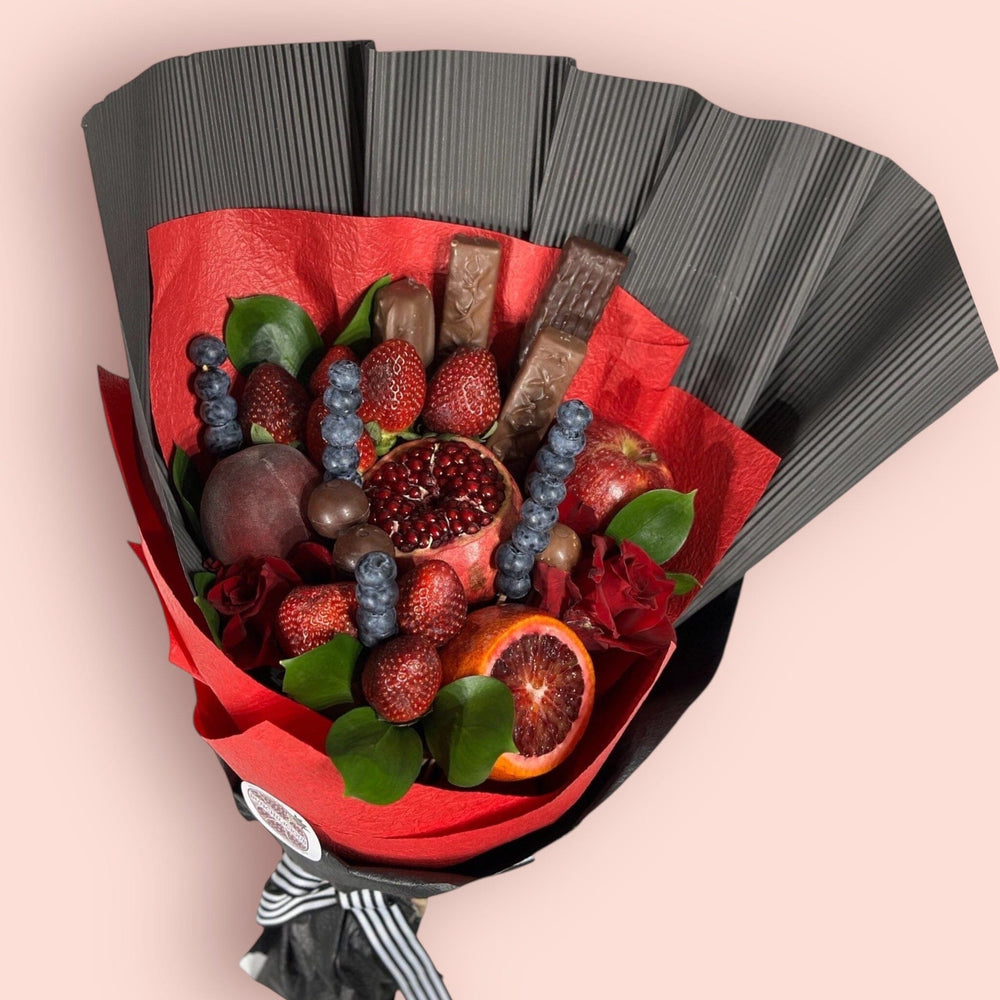 BLOOD CHOC ORANGE FRESH FRUITS BOUQUET Fruit and berries bouquet Bunchilicious 