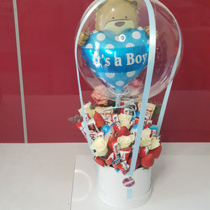 Kids Birthday Set Bunchilicious Juicy strawberries with favourite Kinder chocolate sweets, Ferrero Rocher and flowers 